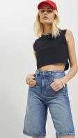 Jack&Jones Jxalvıra Slım Sl Crop Every Tee Jrs Ln Kadin Siyah Tshirt 12224211-02