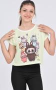 Düşük Kol Labubu Çoklu Dijital Baskı Tshirt - 6632
