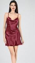 Miss Kısa Gecelik Degaje Bordo 7740