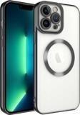 iPhone 13 Pro Uyumlu Kamera Korumalı Magsafe Wireless Şarj Özellikli Lazer Kesim Silikon Kapak