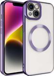 iPhone 14 Plus Uyumlu Kamera Korumalı Magsafe Wireless Şarj Özellikli Lazer Kesim Silikon Kapak