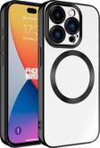 iPhone 15 Pro Uyumlu Kamera Korumalı Magsafe Wireless Şarj Özellikli Lazer Kesim Silikon Kapak