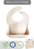 Meleni Baby Mega Boy Silikon Mama Önlüğü - Çift Kilitli Ayarlanabilir Bebek Mama Önlüğü - Bej