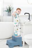 Meleni Baby Kaydırmaz Çocuk Taburesi - Çift Basamaklı Banyo Lavabo Merdiven Yükseltici Bebek Basamağı Mavi