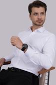 Beyaz Sedef Düğmeli Slimfit Erkek Gömlek