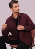 Bordo Düz Oversize Oduncu Erkek Gömlek