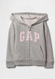 Gap Kız Bebek Logo Fermuarlı Kapüşonlu Sweatshirt Gri