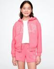 Gap Kız Çocuk Relaxed Logo Fermuarlı Sweatshirt Pembe