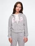 Gap Kız Çocuk Relaxed Logo Fermuarlı Sweatshirt Gri