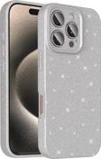 iPhone 16 Pro Max Uyumlu Kamera Korumalı Simli Parlak Yumuşak Silikon Kılıf