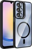 Samsung Galaxy A25 Uyumlu Kamera Standlı Lens Hediyeli Magsafe Wireless Şarj Özellikli Kılıf