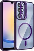 Samsung Galaxy A25 Uyumlu Kamera Standlı Lens Hediyeli Magsafe Wireless Şarj Özellikli Kılıf