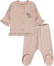Civil Baby Kız Bebek Pijama Takımı 1-9 Ay Açık Pudra
