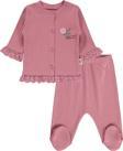 Civil Baby Kız Bebek Pijama Takımı 1-9 Ay Gül Kurusu