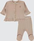 Civil Baby Kız Bebek Pijama Takımı 3-6 Ay Koyu Pudra