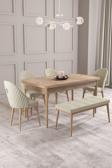 Calvin Atlantik 80x132 Açılabilir Mdf Masa Yemek Odası Takımı, Mutfak Takımı 4 Sandalye, 1 Bench