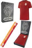 Galatasaray Orijinal Lisanslı Sıfır Yaka Kırmızı Antrenman 5 Yıldızlı T-Shirt + Şal Kaşkol Seti