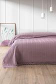 Dantelli Tek Kişilik Waffle Pike- %100 Pamuk Petekli Pike-160x230 cm-Lila