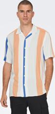 Only & Sons Wayne Lıfe Reg Strıpe Vıscose Shırt Erkek Beyaz-mavi Gömlek 22026100-24