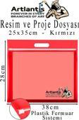 Plastik Fermuarlı Proje Dosyası 25x35 cm 1 Adet Tutmaçlı 28x38 cm Resim ve Proje Ödev Dosyası El Tutmalı