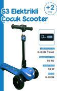 Electron Led Işıklı Hoparlörlü 3 Tekerlekli Yükseklik Ayarlı Elektrikli Scooter - 60W