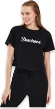 Skechers S241212 Graphic W Sleeve Siyah Kadın T-Shirt