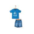 TEKNE FİGÜRLÜ TSHIRT ŞORT TAKIM İndigo
