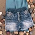 DENIM GÖRÜNÜMLÜ DENİZ ŞORTU İndigo