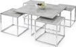 Kares 4 Zigonlu Orta Sehpa Metal Krom 90x90x47cm