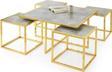 Kares 4 Zigonlu Orta Sehpa Metal Gold 90x90x47cm