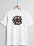 Oversize Dalgıç Diving Helmet With Plant İllustration Göğüs Tasarımlı Unisex T-Shirt