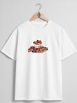 Oversize Çikolata Sepeti Hediye Göğüs Tasarımlı Unisex T-Shirt