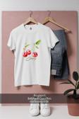 Oversize Cherry Vektörel  Tasarımlı Unisex T-Shirt