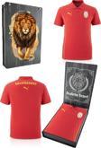 Galatasaray Orijinal Lisanslı Polo Yaka Kırmızı Antrenman T-Shirt Gs Aslan Baskılı Ahşap Kutu
