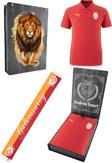Galatasaray Orijinal Lisanslı Polo Yaka Kırmızı Antrenman T-Shirt + Şal Kaşkol Set