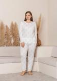 Uzun Kollu Büyük Beden Kadın Pijama Takımı- Çiçek Desenli Pijama - Pinterest Basic Kadın  Pijama 