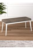 Tina Baby Face Modern Beyaz Ahşap Ayak Bench Oturak 90x40, Ayakkabılık Bank, Yatak Ucu Puf