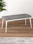 Tina Baby Face Modern Beyaz Ahşap Ayak Bench Oturak 90x40, Ayakkabılık Bank, Yatak Ucu Puf