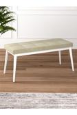 Tina Baby Face Modern Beyaz Ahşap Ayak Bench Oturak 90x40, Ayakkabılık Bank, Yatak Ucu Puf