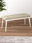Tina Baby Face Modern Beyaz Ahşap Ayak Bench Oturak 90x40, Ayakkabılık Bank, Yatak Ucu Puf