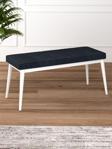 Tina Baby Face Modern Beyaz Metal Ayak Bench Oturak 90x40, Ayakkabılık Bank, Yatak Ucu Puf