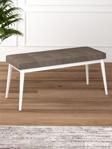 Tina Baby Face Modern Beyaz Metal Ayak Bench Oturak 90x40, Ayakkabılık Bank, Yatak Ucu Puf