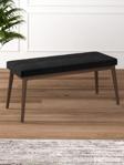 Tina Baby Face Modern Ceviz Metal Ayak Bench Oturak 90x40, Ayakkabılık Bank, Yatak Ucu Puf