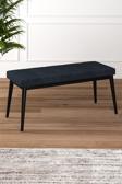 Tina Baby Face Modern Siyah Ahşap Ayak Bench Oturak 90x40, Ayakkabılık Bank, Yatak Ucu Puf