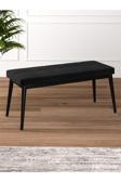 Tina Baby Face Modern Siyah Ahşap Ayak Bench Oturak 90x40, Ayakkabılık Bank, Yatak Ucu Puf