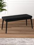 Tina Baby Face Modern Siyah Ahşap Ayak Bench Oturak 90x40, Ayakkabılık Bank, Yatak Ucu Puf