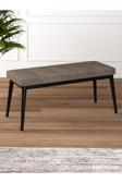 Tina Baby Face Modern Siyah Metal Ayak Bench Oturak 90x40, Ayakkabılık Bank, Yatak Ucu Puf