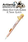 Işıklı Deniz Kızı Uçlu Kalem 0.7 1 Adet Denizkızı Başlıklı Versatil Kalem Süslü Silikonlu Hediyelik Kalem