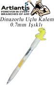 Işıklı Dinazor Uçlu Kalem 0.7 1 Adet Dinazor Başlıklı Versatil Kalem Süslü Silikonlu Hediyelik Kalem