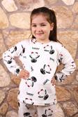 Beniizle Penguen Desenli %100 Pamuk Kız Çocuk Pijama Takım